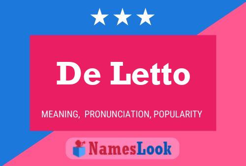 De Letto Name Poster