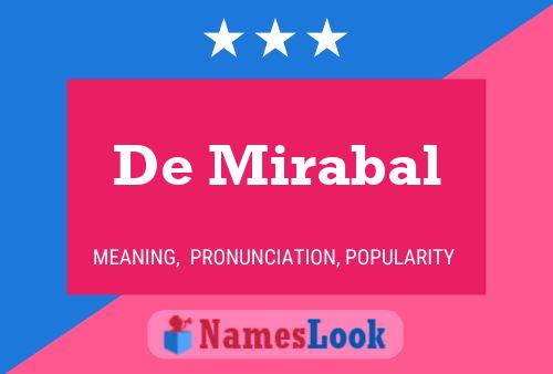 De Mirabal Name Poster