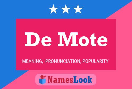 De Mote Name Poster