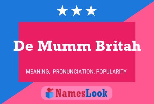 De Mumm Britah Name Poster