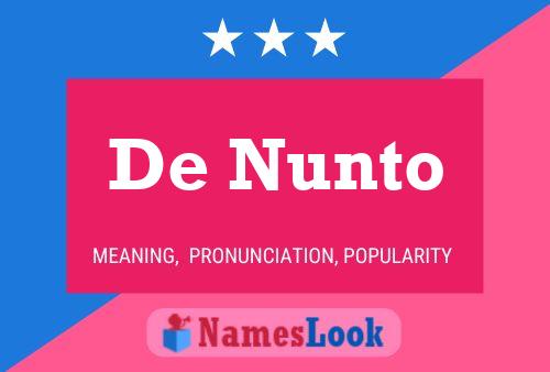 De Nunto Name Poster