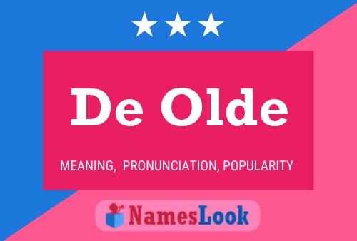 De Olde Name Poster