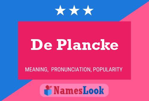 De Plancke Name Poster