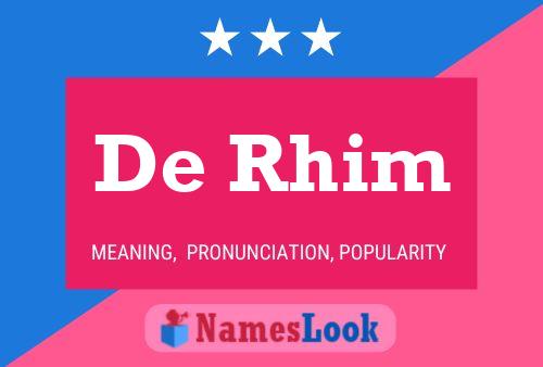 De Rhim Name Poster