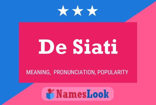 De Siati Name Poster