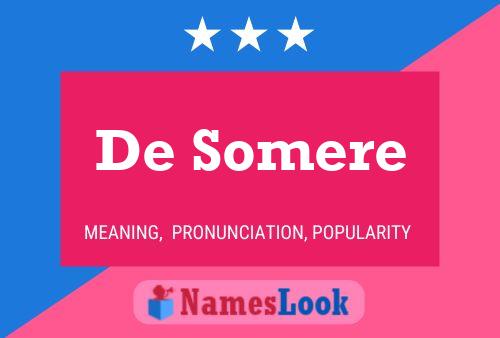 De Somere Name Poster