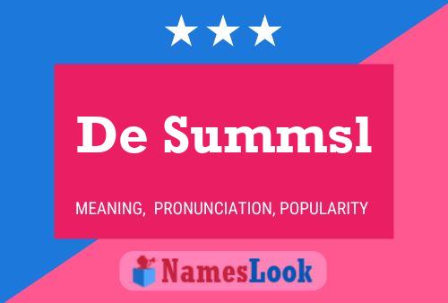 De Summsl Name Poster