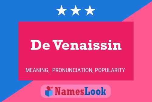 De Venaissin Name Poster