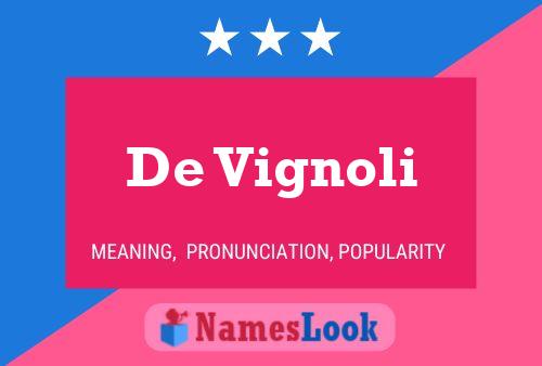 De Vignoli Name Poster