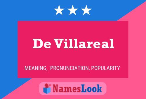 De Villareal Name Poster