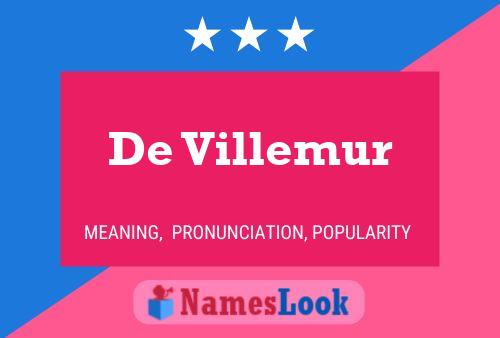 De Villemur Name Poster