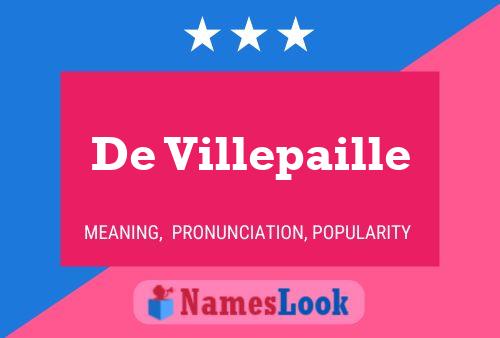 De Villepaille Name Poster