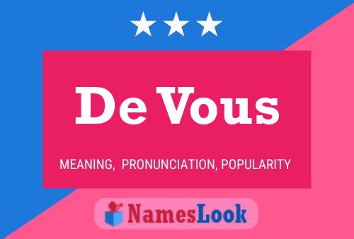 De Vous Name Poster