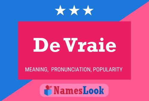 De Vraie Name Poster