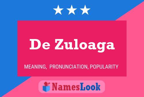 De Zuloaga Name Poster