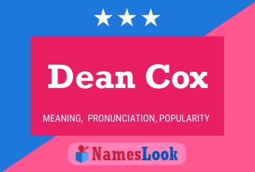 Dean Cox Name Poster