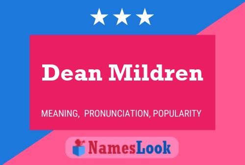 Dean Mildren Name Poster