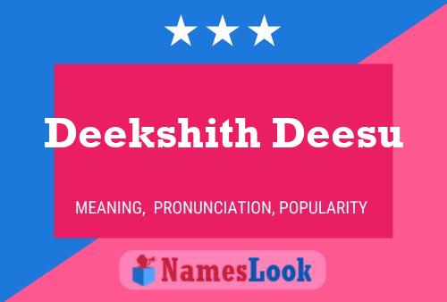 Deekshith Deesu Name Poster