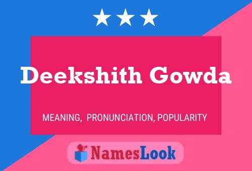 Deekshith Gowda Name Poster