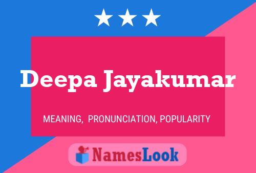 Deepa Jayakumar Name Poster