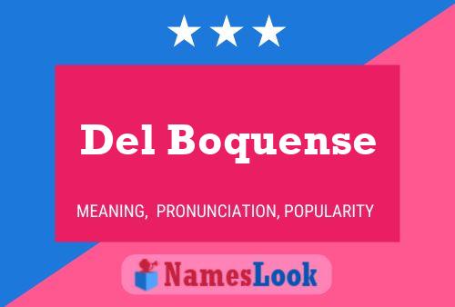 Del Boquense Name Poster