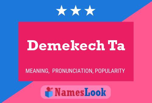 Demekech Ta Name Poster