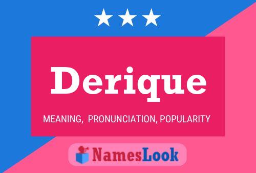 Derique Name Poster