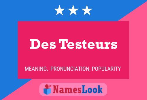 Des Testeurs Name Poster