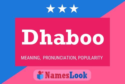 Dhaboo Name Poster