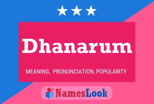 Dhanarum Name Poster