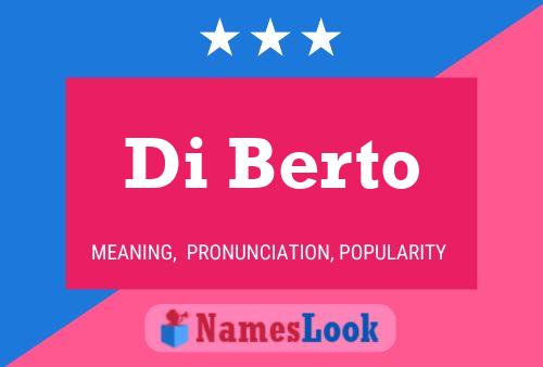 Di Berto Name Poster