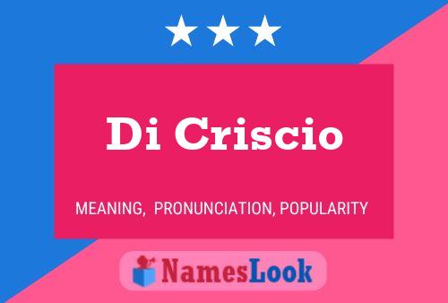 Di Criscio Name Poster