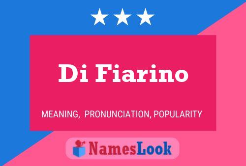 Di Fiarino Name Poster