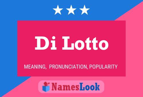 Di Lotto Name Poster