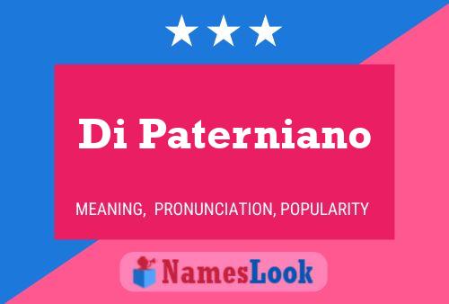 Di Paterniano Name Poster