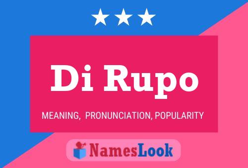 Di Rupo Name Poster