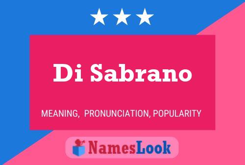 Di Sabrano Name Poster