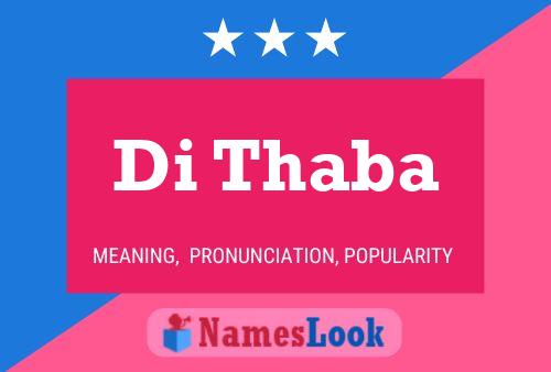 Di Thaba Name Poster