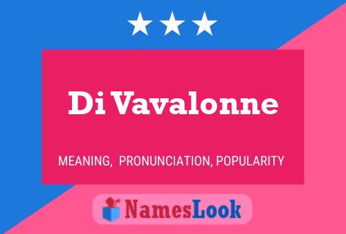 Di Vavalonne Name Poster