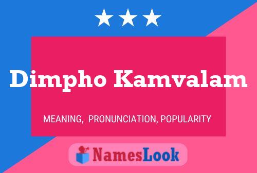 Dimpho Kamvalam Name Poster