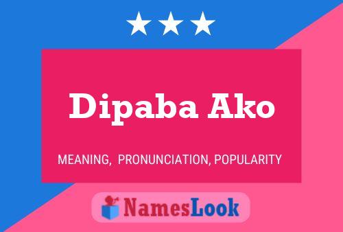 Dipaba Ako Name Poster