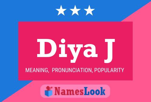 Diya J Name Poster