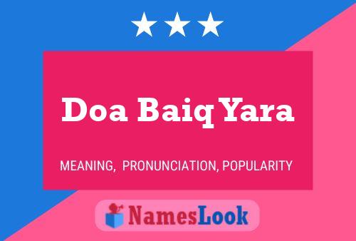 Doa Baiq Yara Name Poster