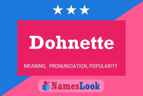 Dohnette Name Poster