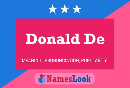 Donald De Name Poster