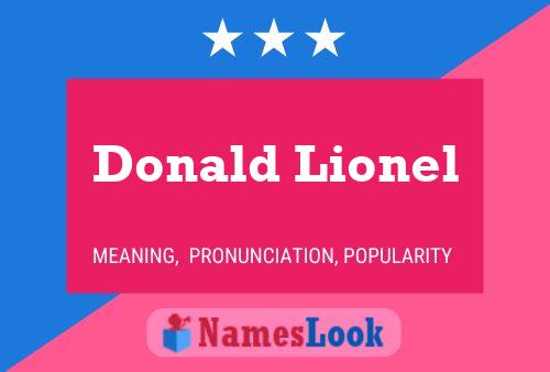 Donald Lionel Name Poster