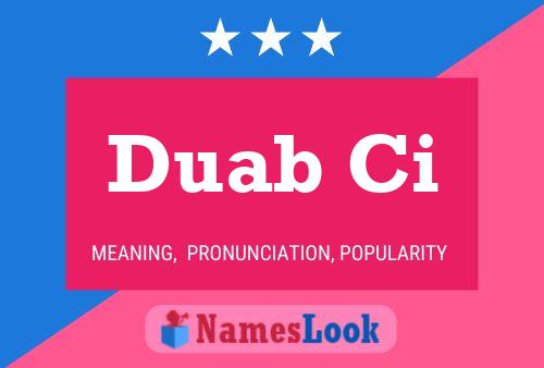 Duab Ci Name Poster