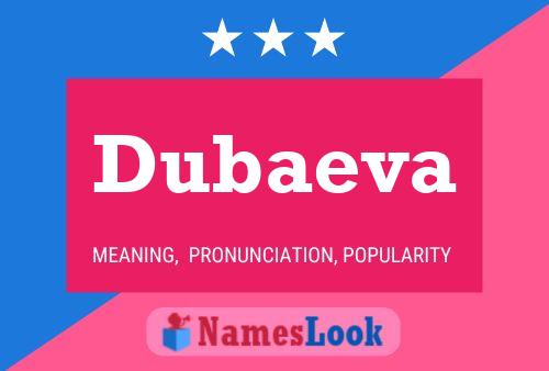 Dubaeva Name Poster