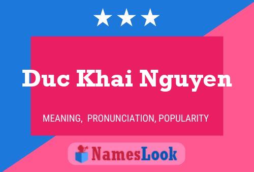 Duc Khai Nguyen Name Poster