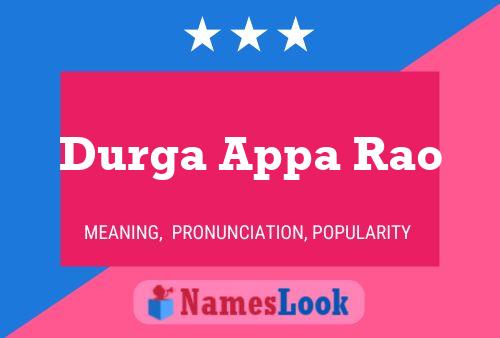 Durga Appa Rao Name Poster